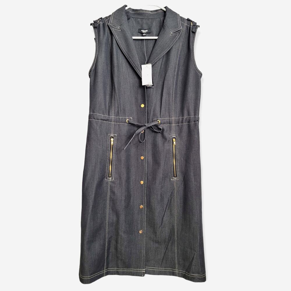 NWT Premise Ellwood Denim Indigo Utility Dress Size 8
